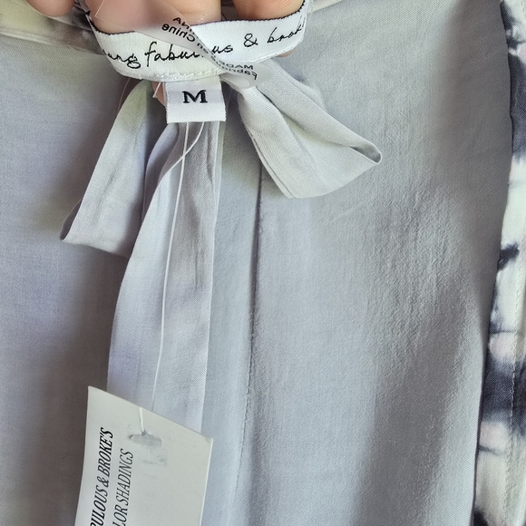 Young Fabulous & Broke, New Gray Tie Front Split Leg Harem Beach Pants Medium - Picture 8 of 12